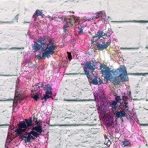 Upcycled tie dye and hand painted plus size jeans